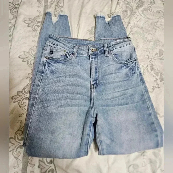 Kancan light wash distressed bottom jeans! - Picture 2 of 7